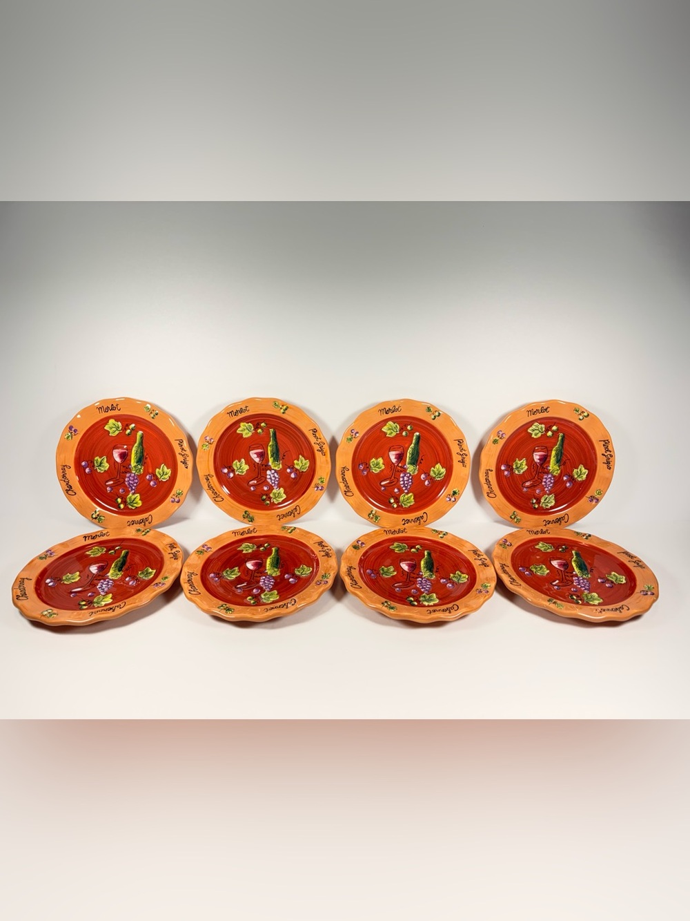 Bella Casa by Ganz Wine Appetizer Plates – Set of 8